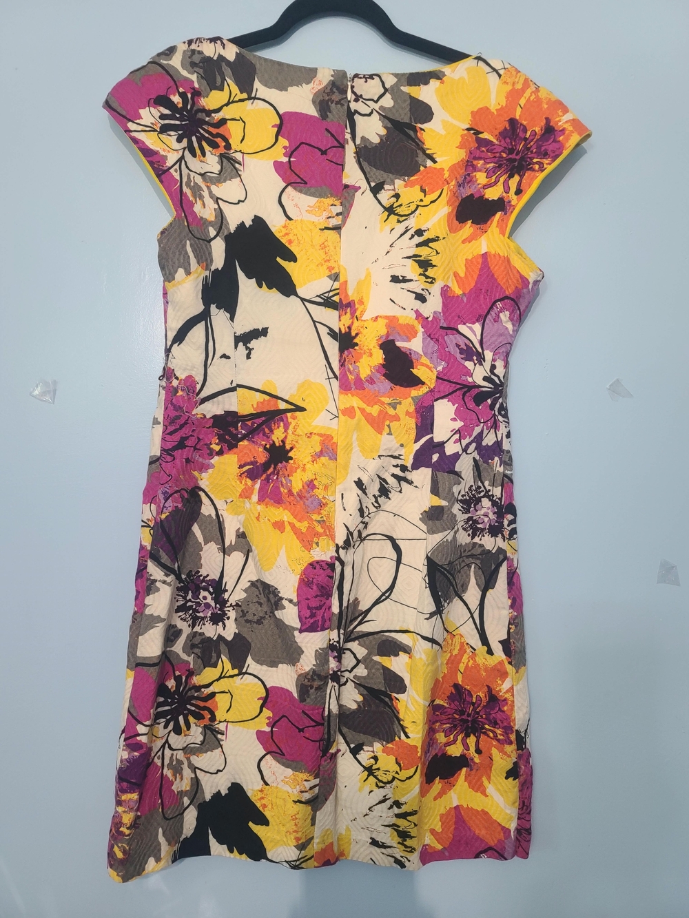 Robbie Bee Floral Cap Sleeve Midi Dress in Yellow, Pink & Gray